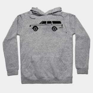 Volvo 245 DL Black Outline Hoodie